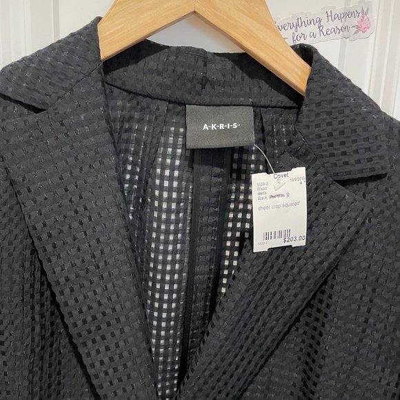 AKRIS Vintage sheer squares cropped jacket size 8 - Picture 3 of 5